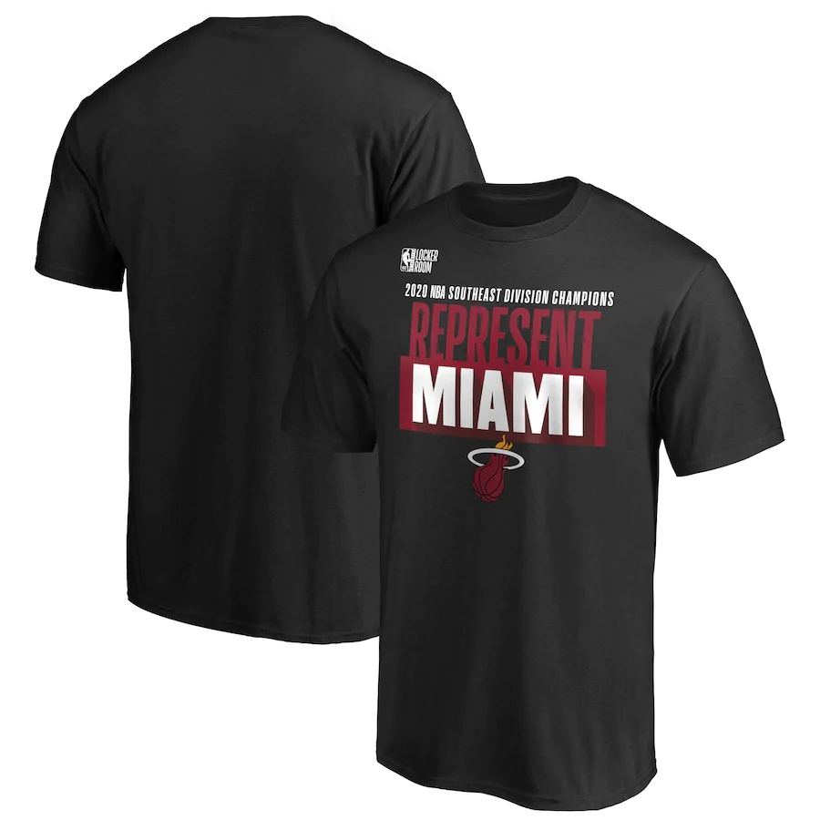 Men's Miami Heat 2020 Black Southeast Division Champions Locker Room T-Shirt
